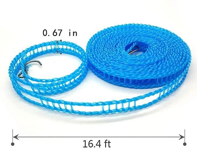 Rope-Portable Adjustable Dryer Line Windproof Non-Slip Clothesline for Camping Travel Indoor Outdoor ( Pack of 1)