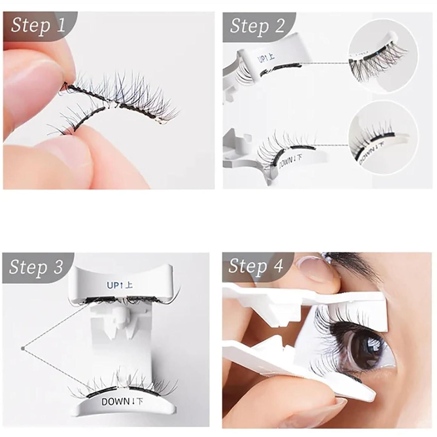 Eyelashes Natural Look Reusable Cat Eye Magnetic Lashes with Applicator