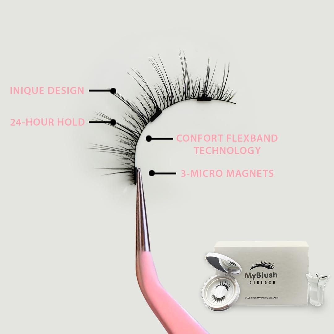 Eyelashes Natural Look Reusable Cat Eye Magnetic Lashes with Applicator