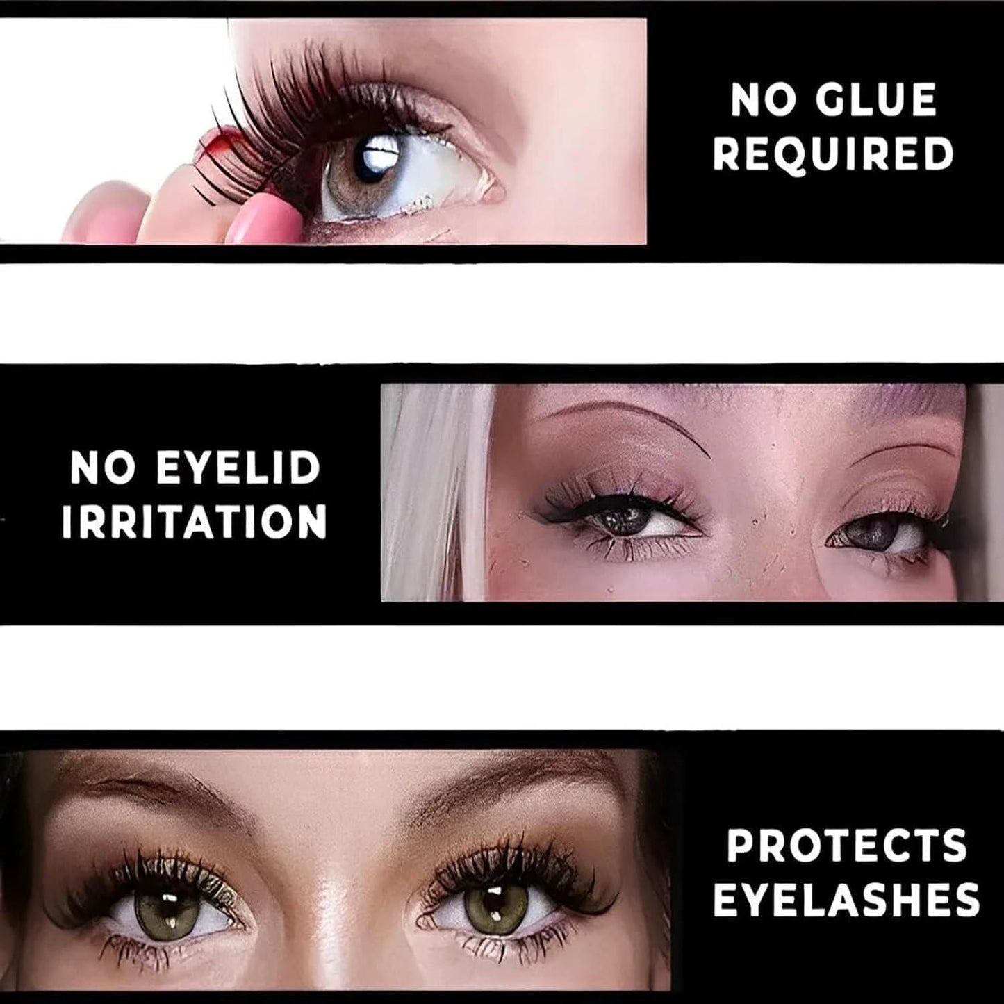 Eyelashes Natural Look Reusable Cat Eye Magnetic Lashes with Applicator