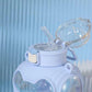Plastic Water Bottle Straw Shoulder Belt Silicone cover 900ML