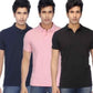 Poly Cotton Solid Half Sleeves Mens Polo T-shirt (Pack of 3)