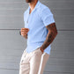 Men's Polycotton (Popcorn Fabric ) Solid Half Sleeves Casual Shirt