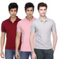 Poly Cotton Solid Half Sleeves Mens Polo T-shirt (Pack of 3)