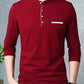 Eyebogler Men Full Sleeves Mandarin Neck T-shirt
