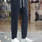 Men's Solid Taiwan Drawstring Navy Blue Track Pant