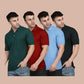 Cotton Solid  Mens Polo Neck T-Shirt (Pack of 4)